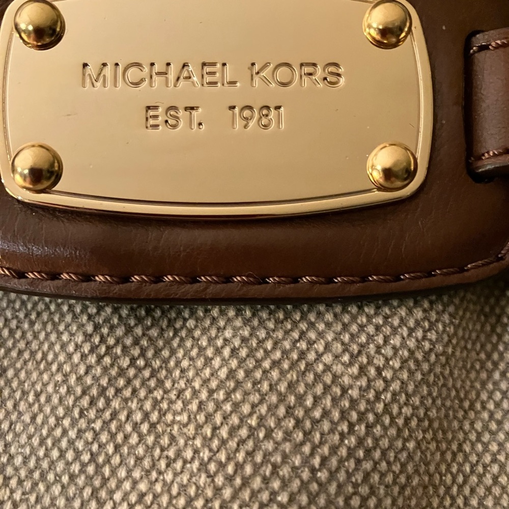 KORS Michael Kors leather and linen large bag - Picture 2 of 11